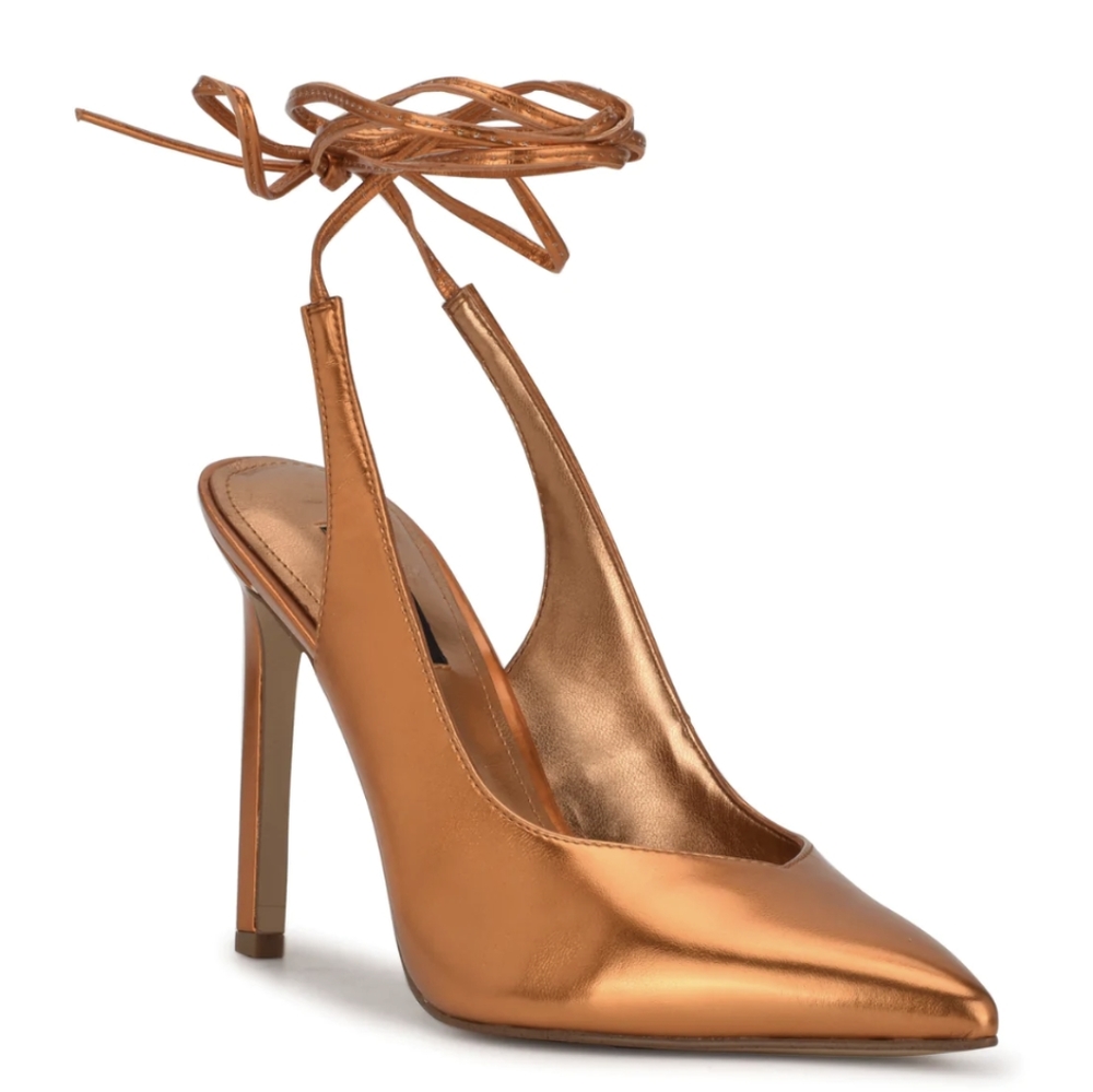Nine West Talon Ankle Wrap Dress Pumps Copper